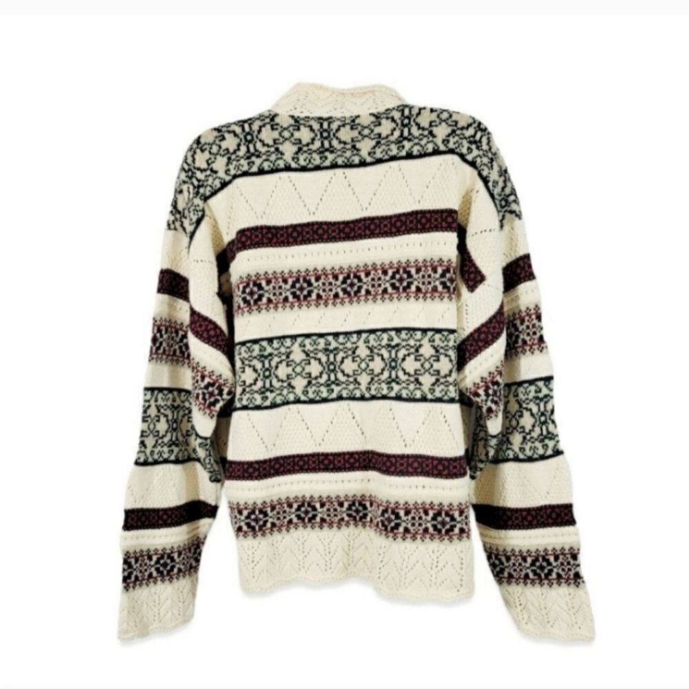 NEW Vintage 80s Interim Geometric Knit Grampacore Sweater Size Large - Picture 3 of 12